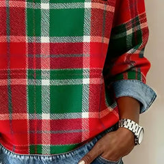 Ivy | Sweatshirt with Checkered Patchwork