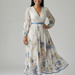 Rielle | Pleated Wrap Midi Dress