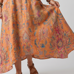 Remi | Notch Neck Printed Oversized Pocket Midi Dress