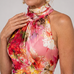 Elisabetta™ Halter Neck Floral Print Maxi Dress
