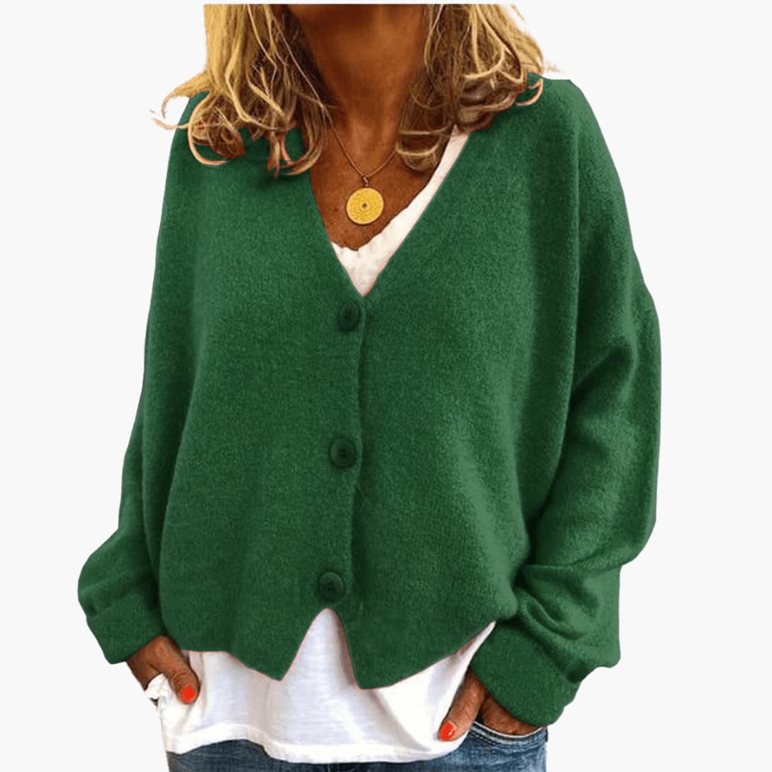 V-Neck Button Cardigan