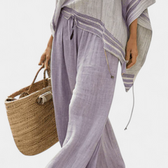 Serenella - Striped Wide-Leg Trouser Set