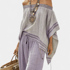 Serenella - Striped Wide-Leg Trouser Set