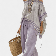 Serenella - Striped Wide-Leg Trouser Set