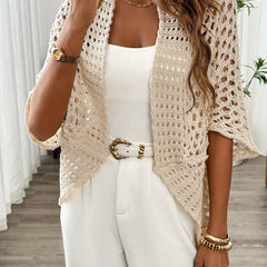 Sharon™ | Open Knit Drape Cardigan