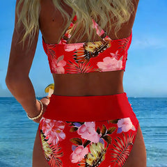 Jolina™ | Floral Contrast Split Bikini