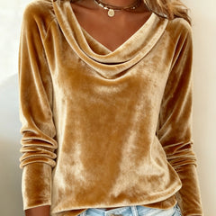 Taylor™ | Luxurious Velvet Drape-Neck Top