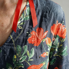 Cyrus | Calm Drape Floral Midi Dress