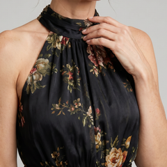 Sior™ Floral Halter Neck Midi Dress