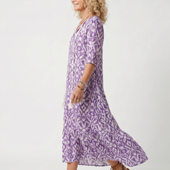 Penelope | Printed Tassel Tie Midi Dress