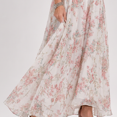 Guinevere™ Floral Print Flowing Skirt Midi Dress