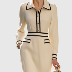 Aderyn | Tailored Midi Dress With Button Details
