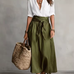 Solène™ | Tie-Waist Blouse and Skirt Set