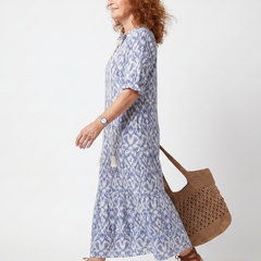 Ottoline | Tassel Tie Neck Printed Midi Dress