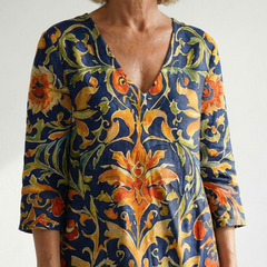 Elise | Clean Ornate Floral Midi Dress