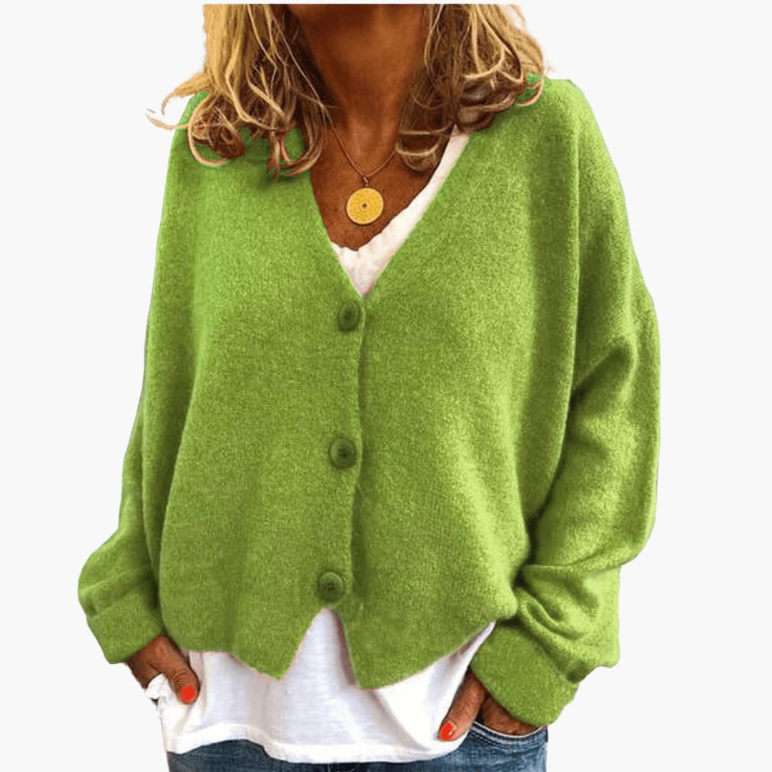 V-Neck Button Cardigan