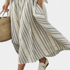 Aurora - Striped Midi Skirt Set