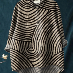 Megan | Women's Circular Line Pattern Print Casual Shirt