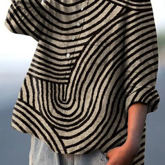 Megan | Women's Circular Line Pattern Print Casual Shirt