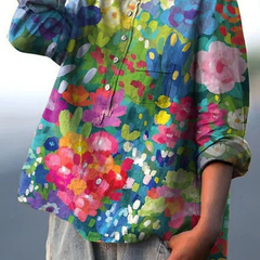 Rebecca | Women's Vintage Lovely Floral Art Print Casual Shirt