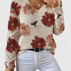 Aurélie | Elegant Floral Knit Sweater