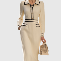 Aderyn | Tailored Midi Dress With Button Details