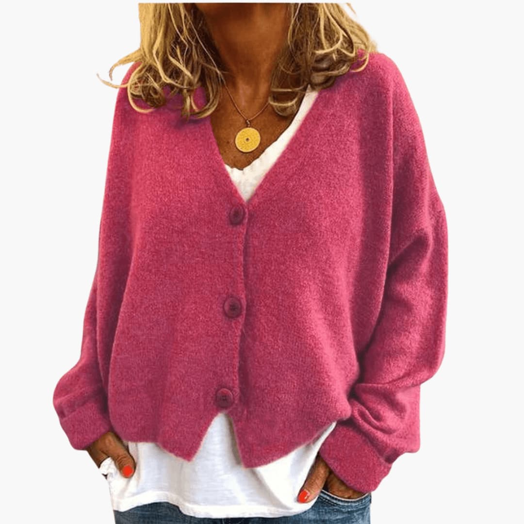 V-Neck Button Cardigan