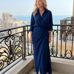 Mirque™ Long Sleeve Wrap Front Maxi Dress