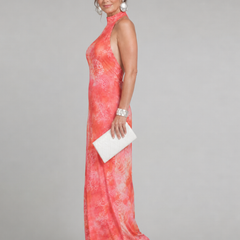 Coraline™ Halter Neck Printed Pattern Maxi Dress