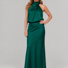 Nopal™ Sleeveless Draped Neck Midi Dress