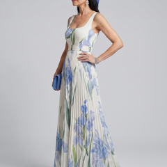 Ophelia™ Sleeveless Square Neck Floral Print Midi Dress