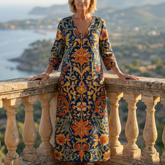 Elise | Clean Ornate Floral Midi Dress