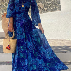 Cosette | Women's Wedding Guest Floral Off Shoulder Maxi Dress Evening