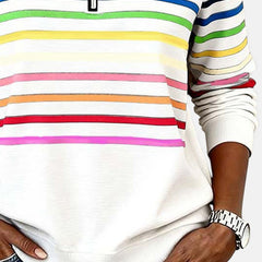 Vienna | Rainbow Striped Zip Sweatshirt