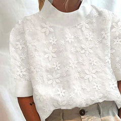 Julia™ | Floral Solid Stand-Up Collar