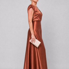 Samouse™ Cap Sleeve Wrap Bodice Maxi Dress