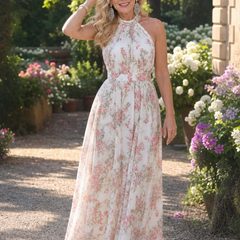 Guinevere™ Floral Print Flowing Skirt Midi Dress