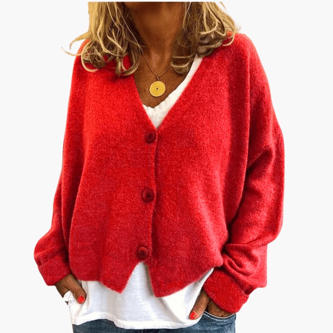 V-Neck Button Cardigan