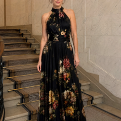 Sior™ Floral Halter Neck Midi Dress
