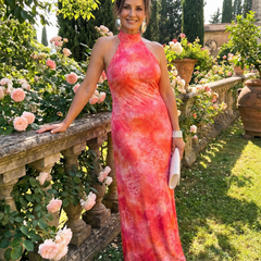 Coraline™ Halter Neck Printed Pattern Maxi Dress