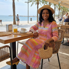 Tessa | Easy Drape Stripe Midi Dress