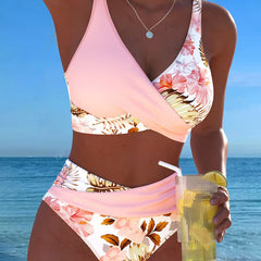 Jolina™ | Floral Contrast Split Bikini