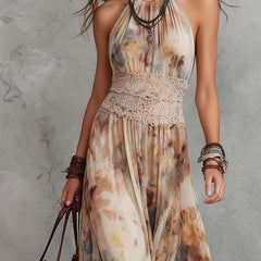 Bianca  | Stylish Lace Trim Maxi Dress
