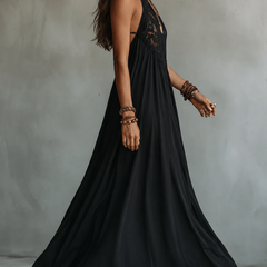Vivienne™ | Lace-Paneled Halter Dress