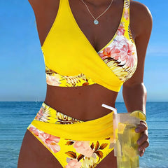 Jolina™ | Floral Contrast Split Bikini