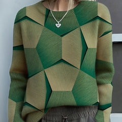 LUCIA – GEOMETRIC COLORBLOCK KNIT SWEATER