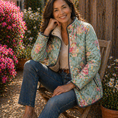 Elara | Quilted Floral Print Jacket