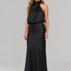 Nopal™ Sleeveless Draped Neck Midi Dress