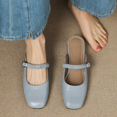 Novie Genuine Leather Mary Jane Mules