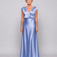 Samouse™ Cap Sleeve Wrap Bodice Maxi Dress